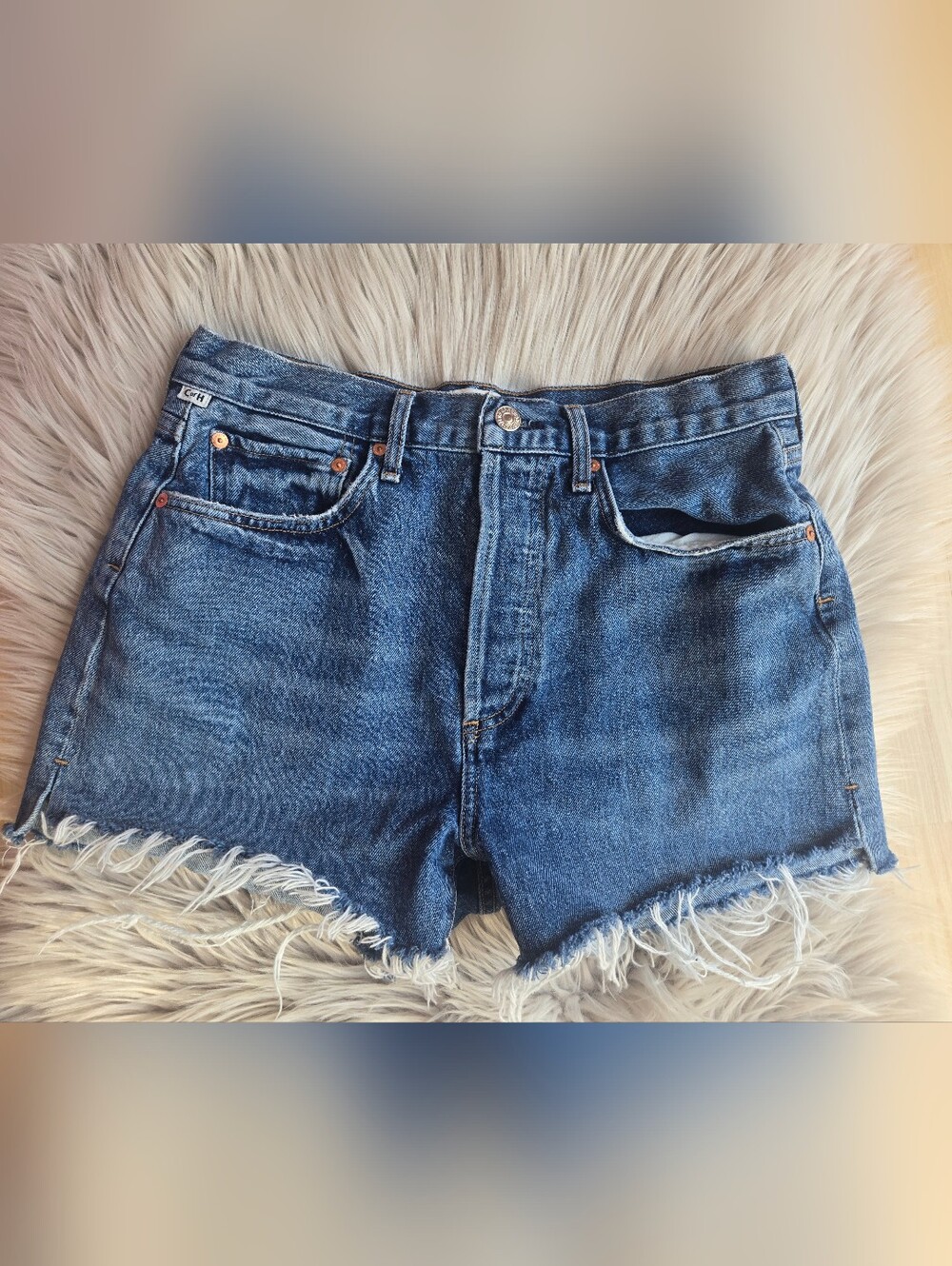Citizens Of Humanity Distressed Marlow High Waist Cut Off Jean Shorts